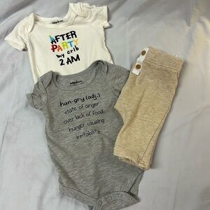 Indigo Baby - 3 piece outfit/set. Size 3-6 months